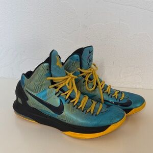 Nike Kevin Durant KD 5 N7 teal Yellow High-Top Basketball Shoes Size 9.5